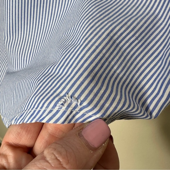 Trovata Birds of Paradis Valdir Shirt Blue Stripe Size L - Picture 9 of 10